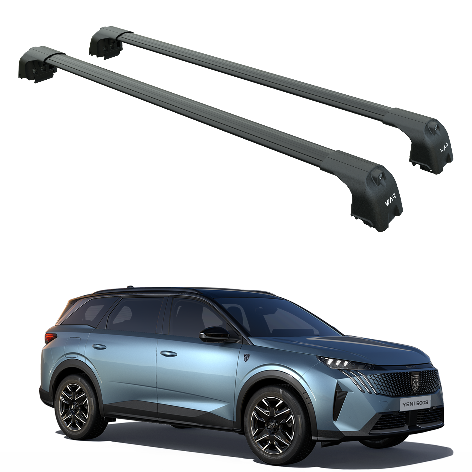 For Peugeot 5008 2024- Up Roof Rack Cross Bars Metal Bracket Flush Rail Black For Peugeot 5008 2024- Up Roof Rack Cross Bars Metal Bracket Flush Rail Black